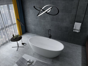 English Elm 71 Inch Freestanding Stone Resin Soaking Tub Oval Spa Bath Matte White Finish W3034P278635