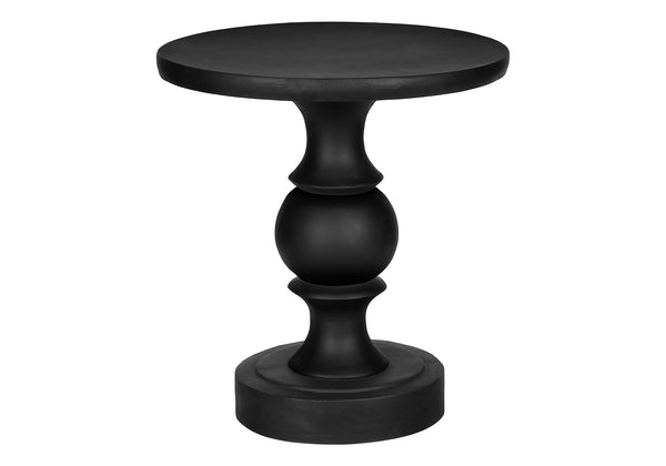 English Elm Accent Table Round Matte Finish Weather Resistant Magnesium Oxide Indoor Outdoor Side Black B2710P461661