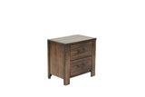 English Elm Oak Finish 1 Piece Nightstand Wooden Bedside Table 2X Drawers Storage Bedroom Furniture