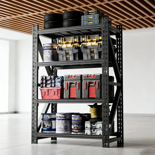 English Elm Heavy Steel Garage Shelving Unit Industrial Storage Rack 4000 Lb Welded Frame T2398P480396