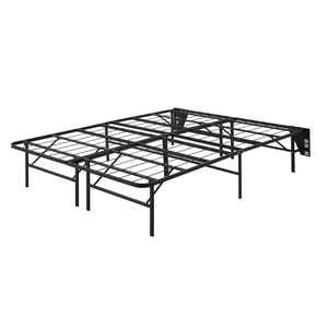 English Elm Black Metal Platform Bed Frame Queen High-Profile Foldable Design for Easy Assembly, Headboard Mountable Black 38.75 L x 28.75 W x 7 H B011P197726
