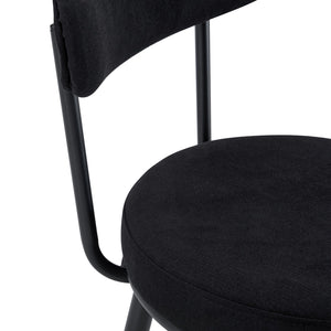 English Elm Fashionable Ergonomic Bar Chairs Set of Two with Breathable Fabric, Curved Back, Cushioned Comfort Black W1151P279689