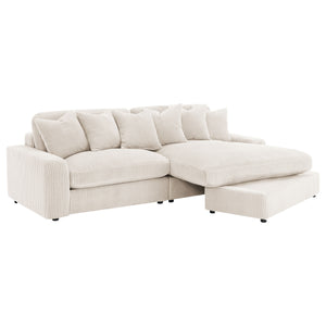 English Elm Upton Sand Reversible Sectional Sofa with Trillium Blend Cushions, Neutral Modern Comfort for Family Living B062S01241