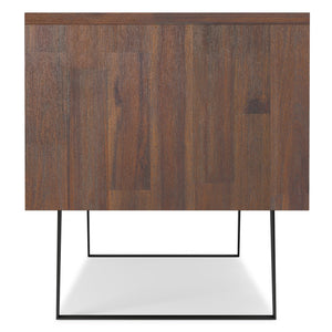 English Elm Lowry 72" Tv Media Stand - Rustic Acacia Wood With Distressed Finish And Concealed Storage Solutions B136P158886