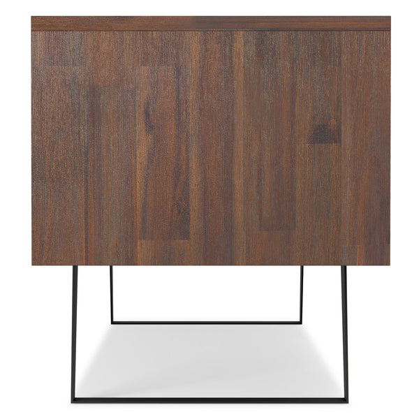 English Elm Lowry 72" Tv Media Stand - Rustic Acacia Wood With Distressed Finish And Concealed Storage Solutions B136P158886