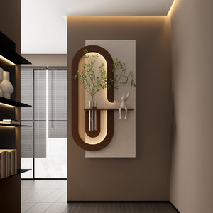 English Elm Adjustable 3D Botanical Wall Sculpture With Led Lighting & Rabbit Statue - Perfect Home Accent Decor W2700P313030