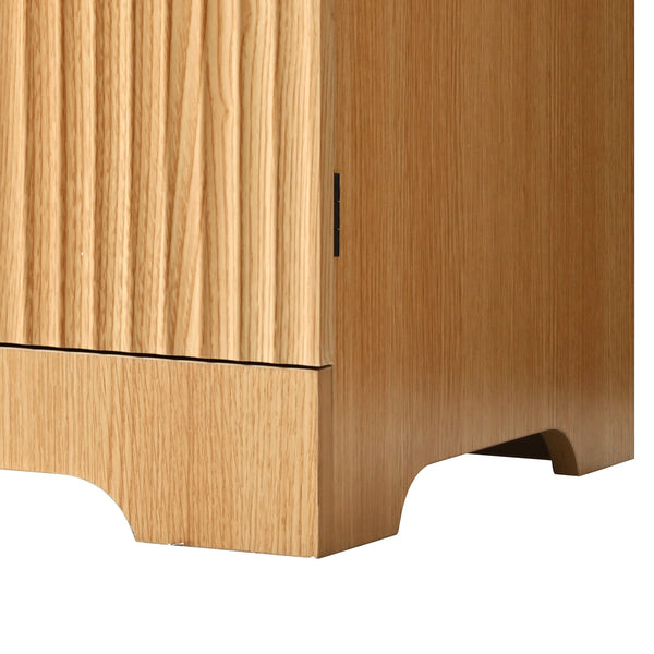 English Elm K&k Farmhouse Pantry Cabinet 72 Inch Tall Mdf Cupboard with Adjustable Shelves Natural N707S000020Y