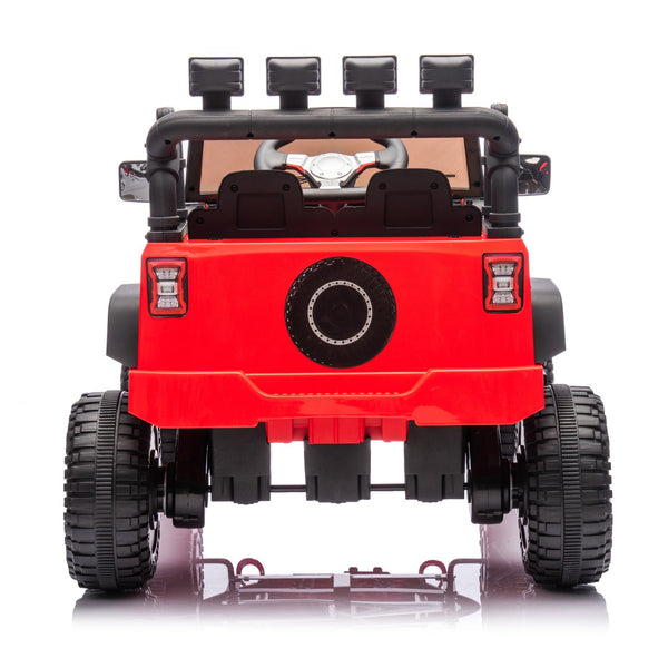 English Elm 24v Kids Electric Ride on Car with Parental Remote Dual Motors and Four Wheel Suspension Red W1578P208319