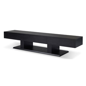 English Elm Black 3-Drawer TV Stand with Double Pedestal Base, Fits Up to 50" TVs, Spacious Storage & Sleek Finish B062P189128