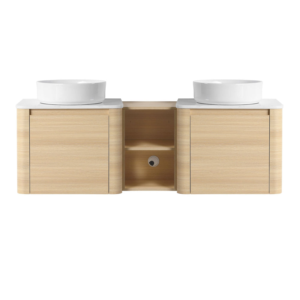 English Elm 60'' Wall-Mounted Bathroom Vanity With Ceramic Sink & Soft-Close Cabinet, Modern Storage Solution W999S00471