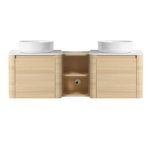 English Elm 60'' Wall-Mounted Bathroom Vanity With Ceramic Sink & Soft-Close Cabinet, Modern Storage Solution W999S00471