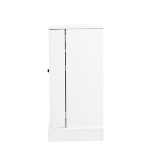 English Elm Buffet Modern Sideboard with Doors — White Storage Cabinet with Drawer, Adjustable Shelves, Coffee Bar Appeal W331S00161