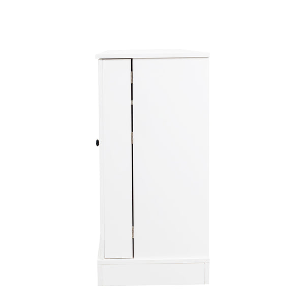 English Elm Buffet Modern Sideboard with Doors — White Storage Cabinet with Drawer, Adjustable Shelves, Coffee Bar Appeal W331S00161