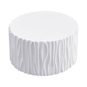 English Elm Modern Fluted Round Outdoor Coffee Table Mgo Weather Resistant Patio Lounge Accent N770P399980W