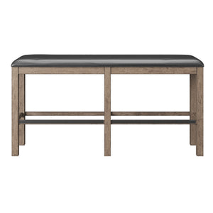 English Elm Wallace & Bay - Wallace Benti Brown 60" Bar Height Bench - Pecan Solid Wood, Easy-Care Casual Elegance for Kitchen B2709P212367