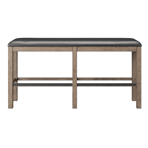 English Elm Wallace & Bay - Wallace Benti Brown 60" Bar Height Bench - Pecan Solid Wood, Easy-Care Casual Elegance for Kitchen B2709P212367
