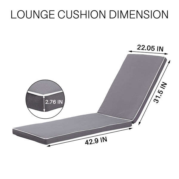 English Elm 2pcs Outdoor Chaise Lounge Cushion Set Uv Resistant Polyester Resort Patio Comfort W2911P263044