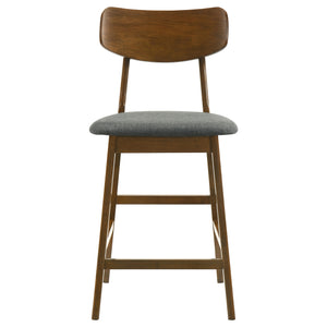 English Elm Aston Mid-century Counter Height Dining Set Walnut Finish Bentwood Chairs for Kitchen B062S01657