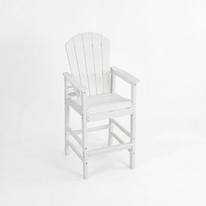 English Elm 3-piece Outdoor Bar Height Bistro Set Hdpe Poly Lumber Slatted Pub Table Two Chairs White W3566S00026