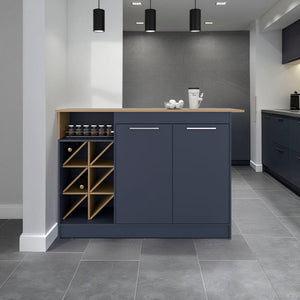 English Elm Harrell Two-tone Kitchen Island with Wine Rack Open Shelving and Cabinet Storage B097S00246