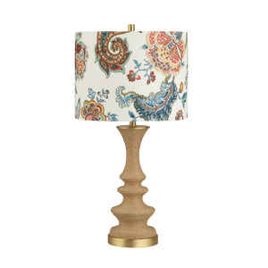 Crestview Collection 25.5"H Rustic Jute Table Lamp With Floral Shade – Unique Design & 3-way Socket For Modern Spaces   Cvnzam013