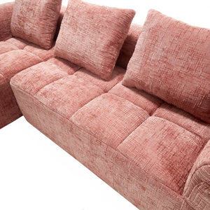 English Elm United Modern Chenille 98.42-Inch L-Shaped Modular Sectional Sofa With Chaise & Side Pockets P1 W1568S00148-GIGA