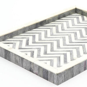 English Elm Handmade Artisan Wood Rectangle Serving Tray for Coffee Table or Entryway Decor B346P327331