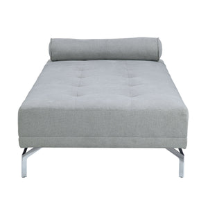 English Elm Quenti Gray Melange Velvet Sofa Bed with Pillow - Tufted Pocket Coil Seat, D23 Foam, Modern Legs B2726P255333