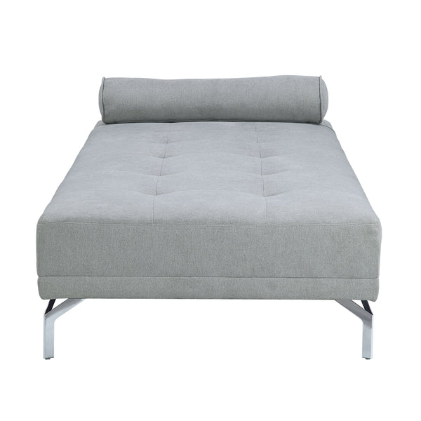English Elm Quenti Gray Melange Velvet Sofa Bed with Pillow - Tufted Pocket Coil Seat, D23 Foam, Modern Legs B2726P255333