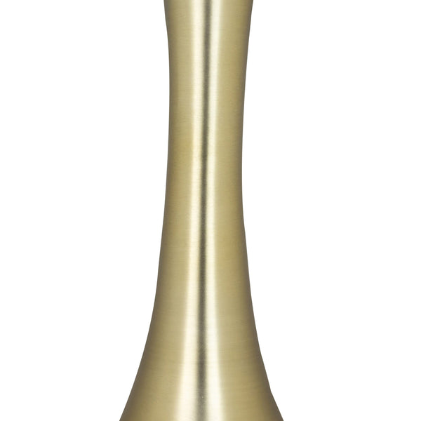 English Elm 24" Hourglass Spun Metal Side Table with Gleaming Plated Finish for Living Room Gold B202P223399