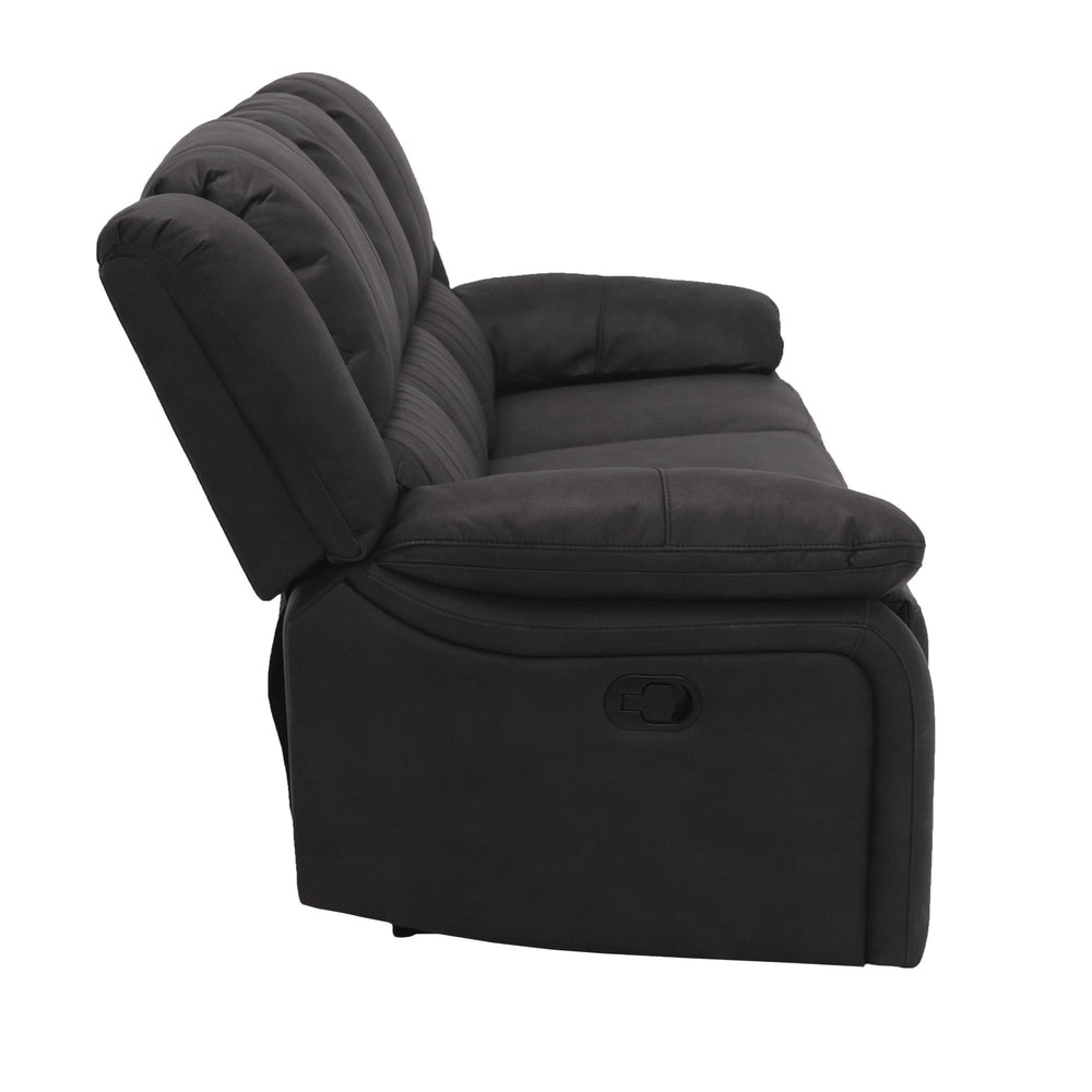 English Elm Wallace & Bay - Black Reclining Sofa Upholstered Fabric Contemporary Black Licorice 87.5" Wide Easy-Care Comfort Recliner Lounge Seating B361P384411