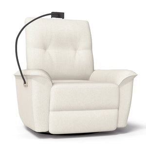 English Elm 270° Swivel Power Recliner Velvet Glider Rocker with Usb Ports for Living Room Beige W1028S00058