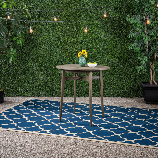 English Elm Christopher Knight Home® - STAMFORD Rustic Acacia Outdoor Bar Table with Slatted Top, X-Stretcher Base, Teak or Grey Finish 64870.00GRY