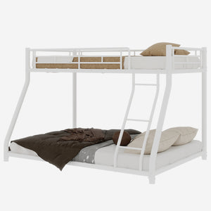 English Elm Metal Twin Over Full Bunk Bed With Removable Stairs, Heavy-Duty Frame & 12" Under-Bed Storage Space W1935P195937