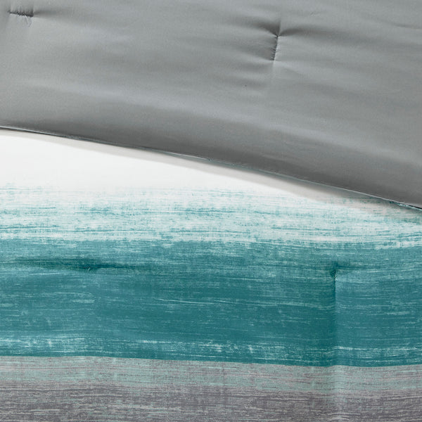 JLA Home Madison Park Essentials - 9 9-Piece Watercolor Stripe Comforter Set with Cotton Sheets, Antimicrobial, OEKO-TEX Certified, Plush MPE10-696
