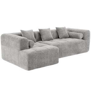 English Elm 101.2" Modular Chenille Sectional Sofa with Tufted Cushions and Deep Seating for Living Room N719S001890R