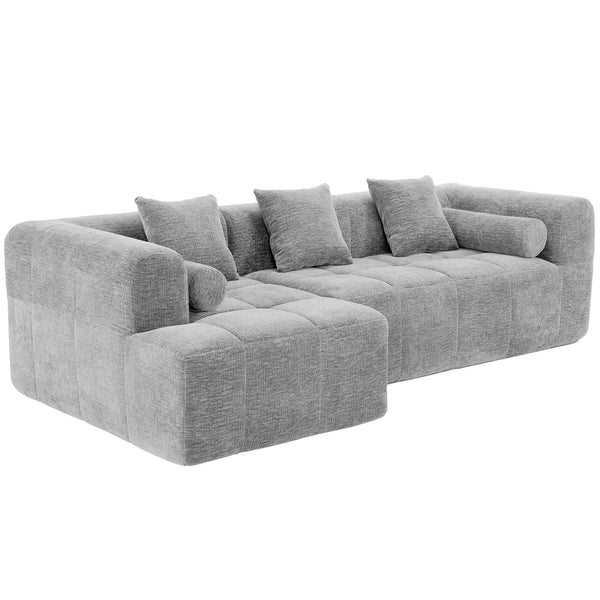 English Elm 101.2" Modular Chenille Sectional Sofa with Tufted Cushions and Deep Seating for Living Room N719S001890R