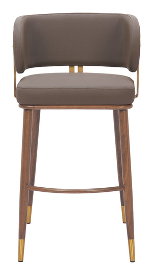 Brew Barstool - Set of 2 Brown & Walnut 110327 Zuo Modern