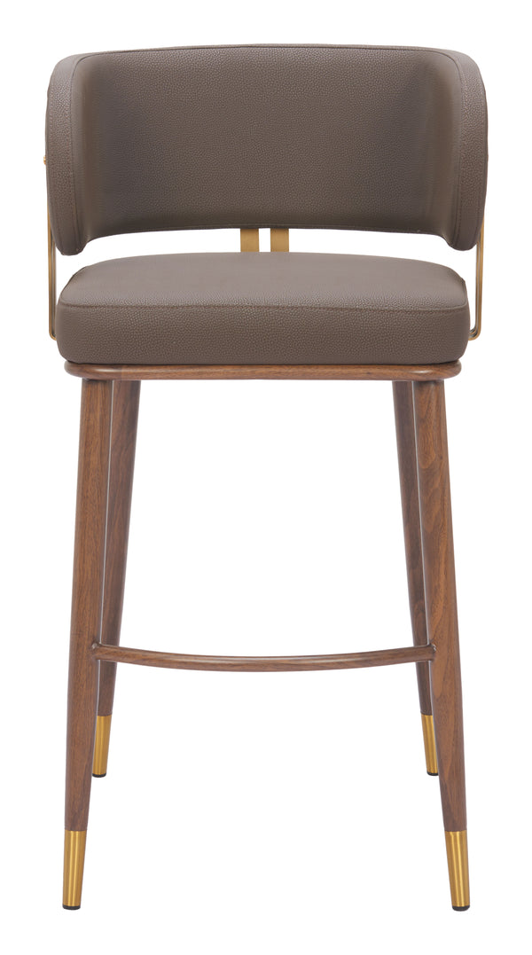 Brew Barstool - Set of 2 Brown & Walnut 110327 Zuo Modern