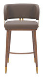 Brew Barstool - Set of 2 Brown & Walnut 110327 Zuo Modern