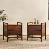 22" Angle-Face 2-Drawer Nightstand - Set of 2 Walnut OSWB4CWT-2PK Walker Edison