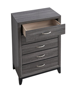 English Elm Glasgow Five-Drawer Chest with Dovetail Construction and Smooth Glides for Ample Organized Storage Gray 49 L x 34 W x 19 H B078P349539