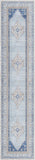 Unique Loom Whitney Geneva Machine Made Border Rug Sky blue, Ivory/Light Blue/Gold/Gray/Pink 2' 7" x 12' 0"