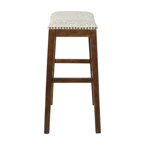 OSP Home Furnishings Saddle Stool 30" - Set of 2 Taupe / Burnt Brown