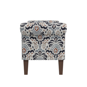 English Elm Conrad Storage Ottoman - Elegant Floral Upholstered Bench With Hidden Storage For Versatile Home Use B127P278180