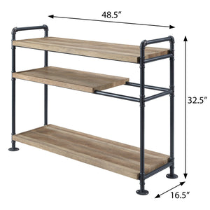 English Elm Mankato 3-Shelf Oak and Sandy Black Bookshelf — Easy Assembly, Versatile Storage for Books & Decor B062S00454