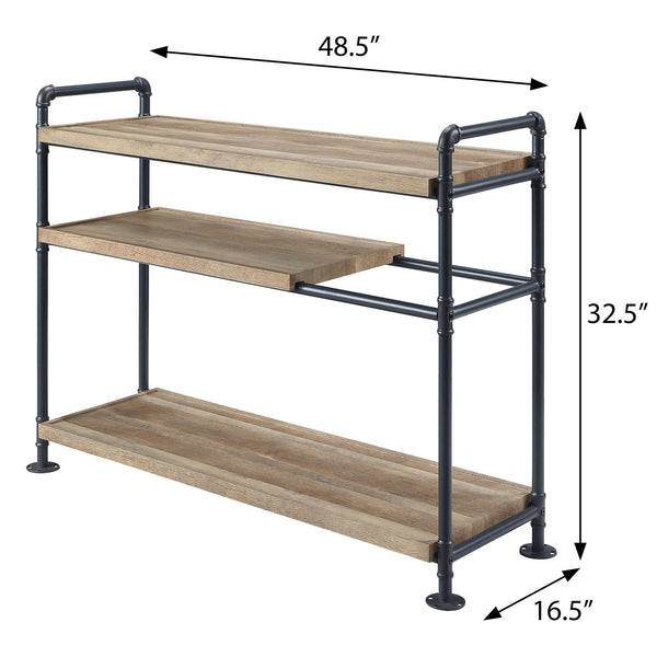 English Elm Mankato 3-Shelf Oak and Sandy Black Bookshelf — Easy Assembly, Versatile Storage for Books & Decor B062S00454