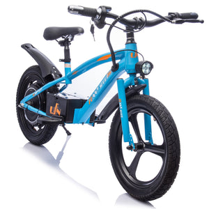 English Elm 24v Kids Electric Dirt Bike 300w Motor 16in Pneumatic Tires Adjustable Seat Ages 5 to 12 Blue W1578P335445