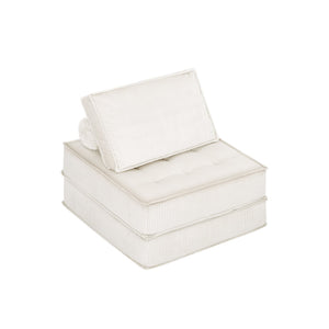 English Elm 33.4 Inch Modular Corduroy Lounge Chair with Spring Cushions for Compact Living Spaces White W3975P455224