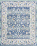Unique Loom Whitney Bordeaux Machine Made Floral / Botanical Rug French Blue, Ivory/Light Blue/Gold/Gray/Light Green 7' 10" x 10' 0"